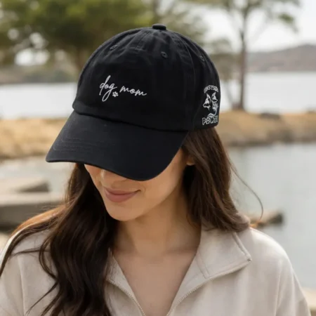 Dog Mom Black Baseball Cap