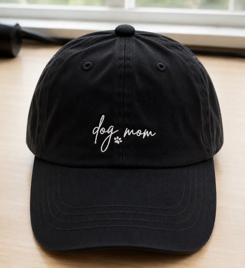 Dog Mom Black Baseball Cap