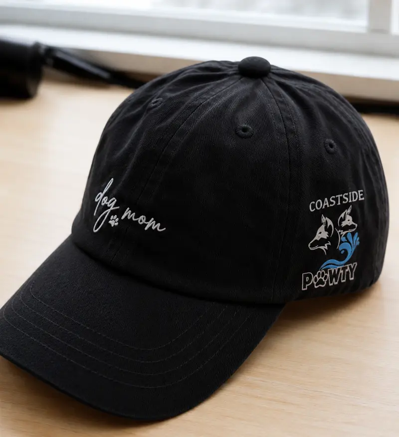 Dog Mom Black Baseball Cap