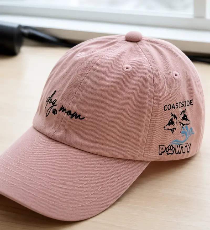 Dog Mom Pink Baseball Cap