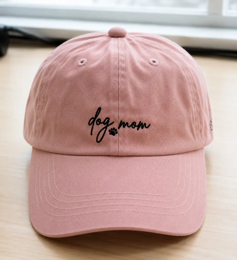 Dog Mom Pink Baseball Cap