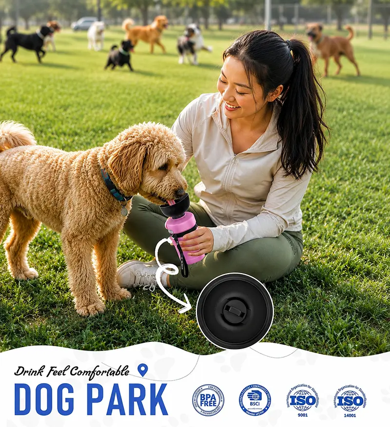 Collapsible Pet Portable Water Bottle - Pink