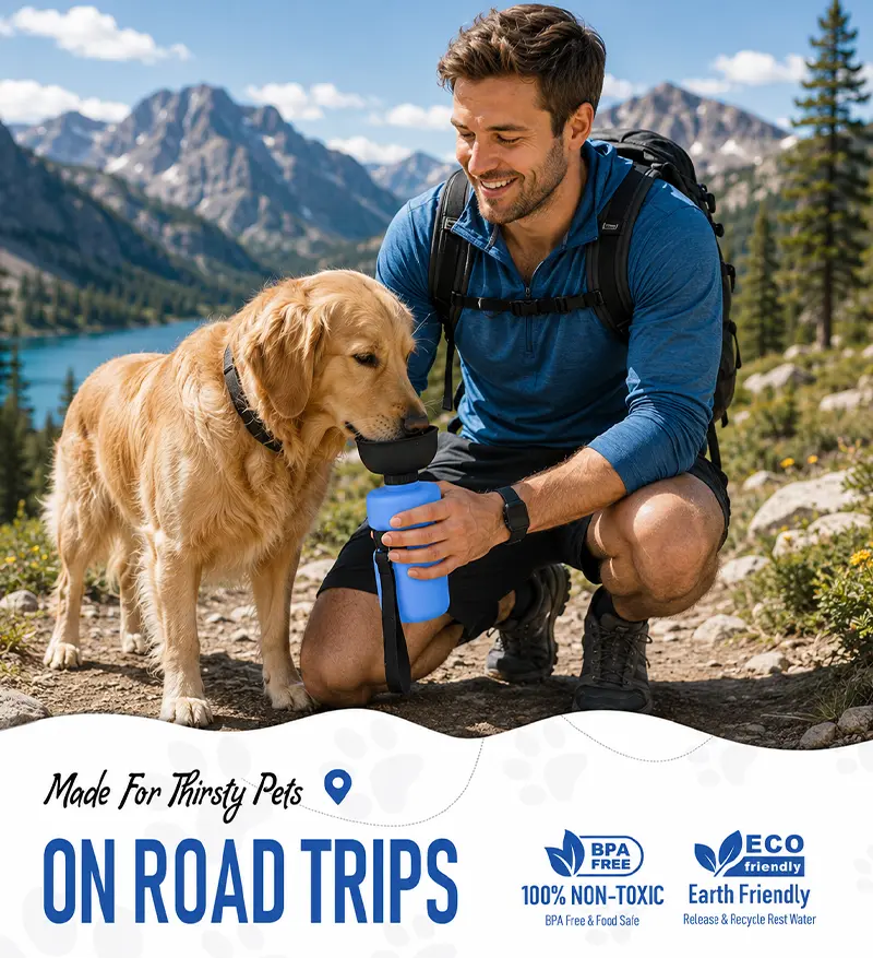 Collapsible Pet Portable Water Bottle - Blue